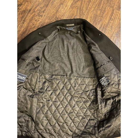 Chaps Men's Classic Double Breasted Overcoat Coat 36 Reg Black - Picture 9 of 10